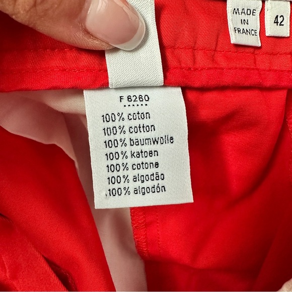 Lacoste Red Cotton Straight Leg Pants Women’s Size 10 - Picture 9 of 11